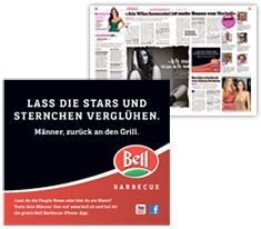 Bell - Werbung im Blick am Abend